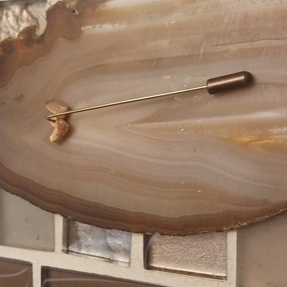 Vintage Dbl Heart Hat pin - Picture 4 of 4